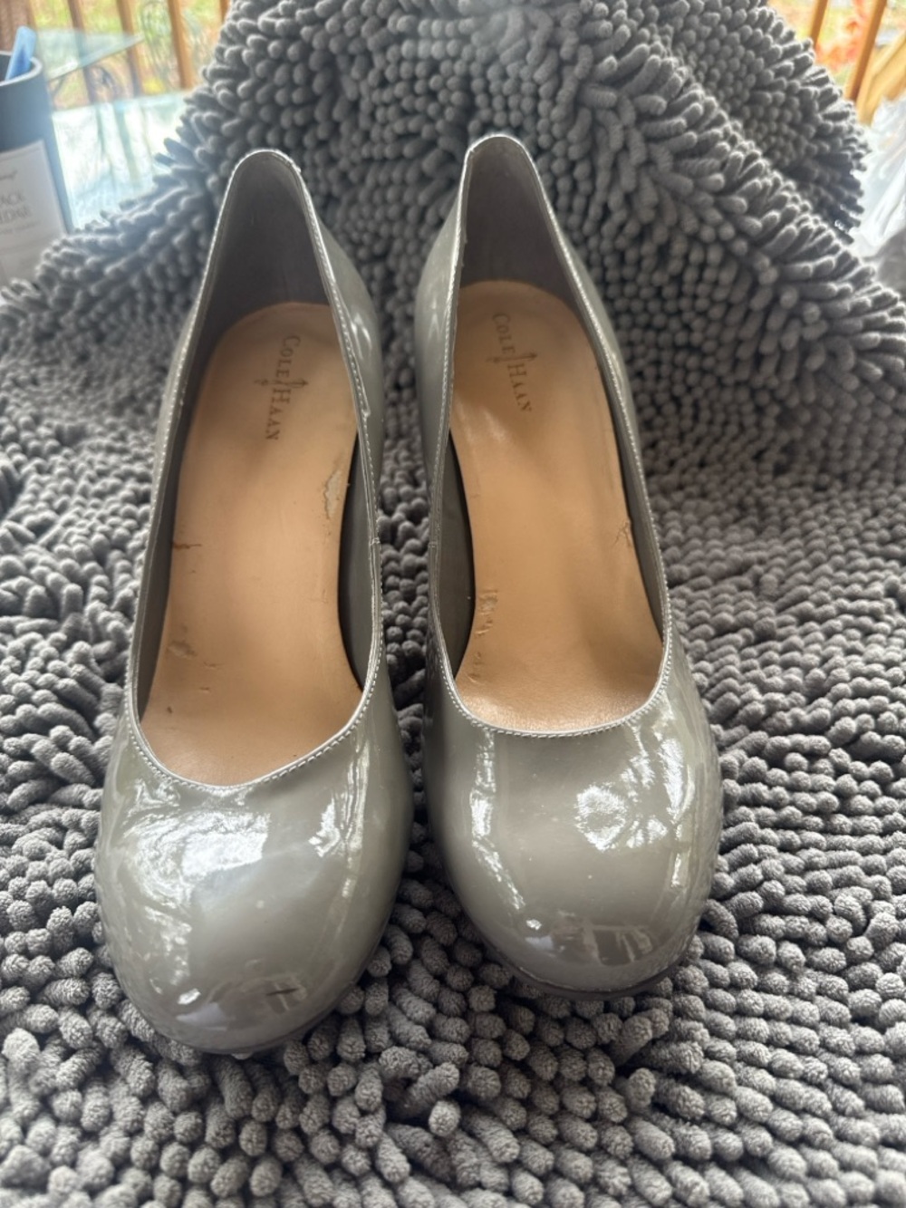 Cole Haan Gray Patent Leather Pumps Size 9B 3” Heel Classic Work Heels - Picture 4 of 14